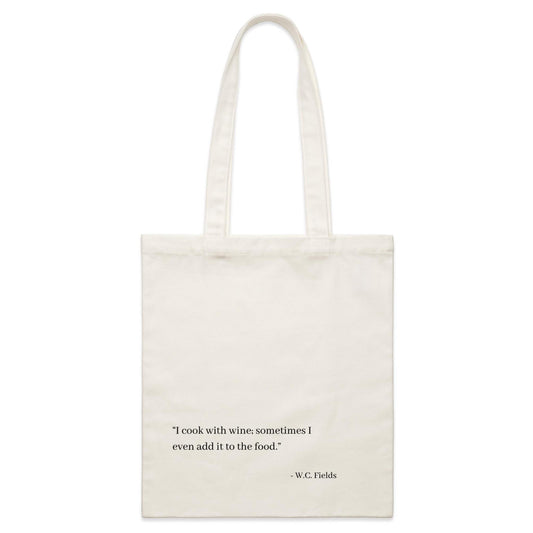 'I cook with Wine' Quote Tote (small)